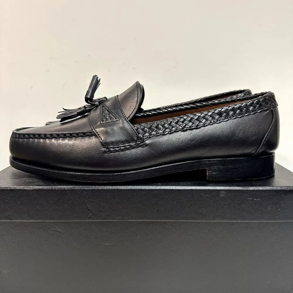 NWOT Allen Edmonds Maxfield Handsewn Tassel Loafer Moccasin Black USA 11 Wide E